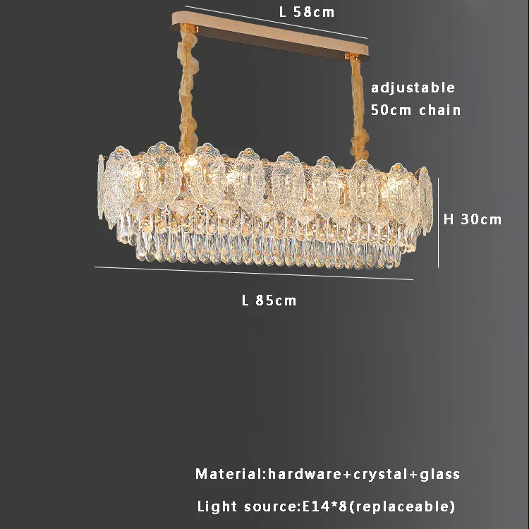 Afralia™ Gold Glass Dining Table Lamp | Modern Round Crystal Hanging Pendant Lights