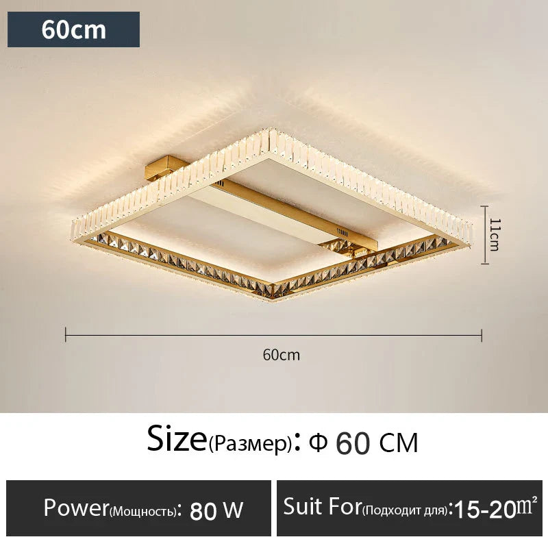 Afralia™ Luxury LED Crystal Ceiling Chandelier for Modern Living Room Lighting