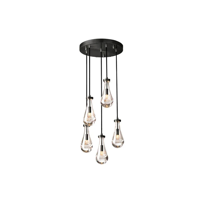 Afralia™ New Copper LED Pendant Light for Living Room and Hotel Staircase