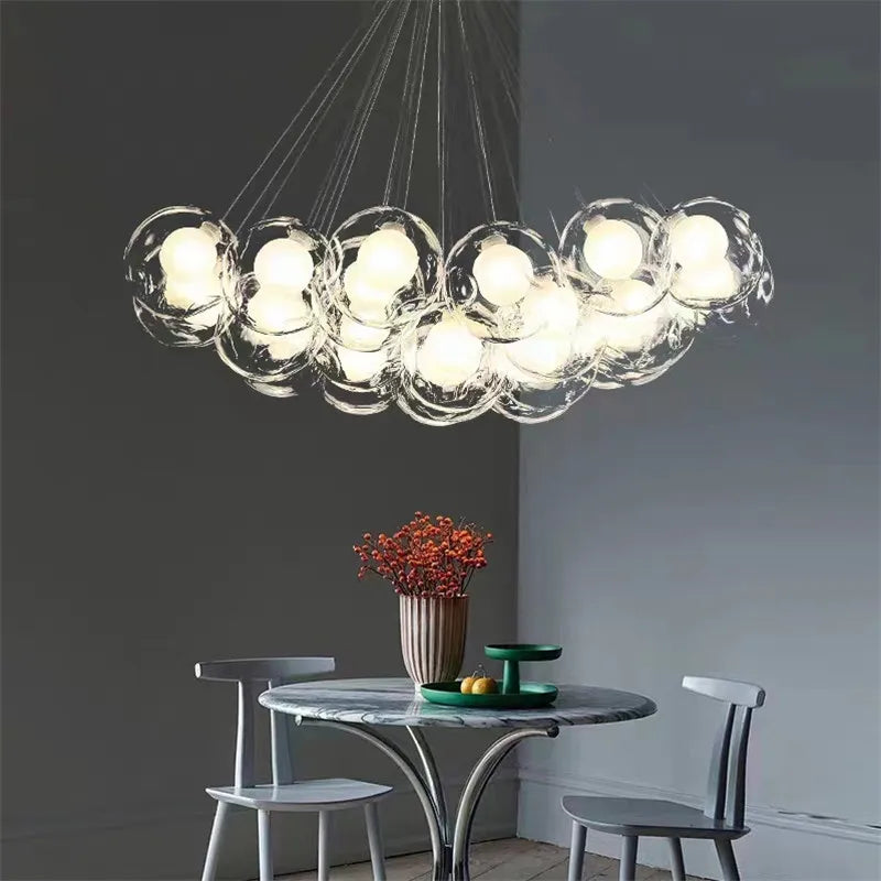 Afralia™ Nordic LED Multi Bubble Chandelier for Living Dining Office Kids Room