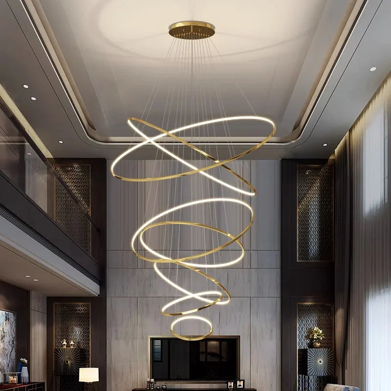 Afralia™ Nordic Stair Chandelier Living Dining Room Pendant Ceiling Indoor Lighting