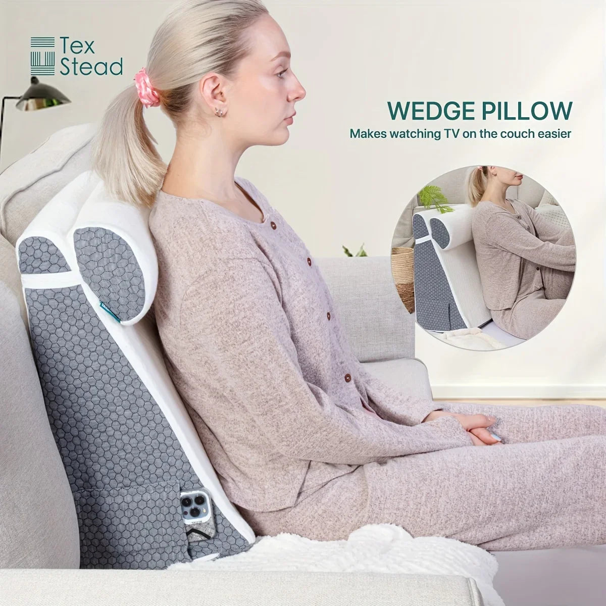 Afralia™ Memory Foam Sleeping Wedge Pillow - Restful Support for Better Sleep