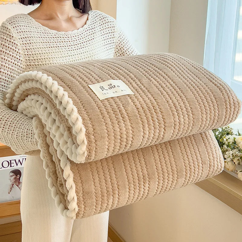 Afralia™ Velvet Jacquard Blanket: Premium Multi-Functional Soft Quilt for Sofa, Office & Nap-time