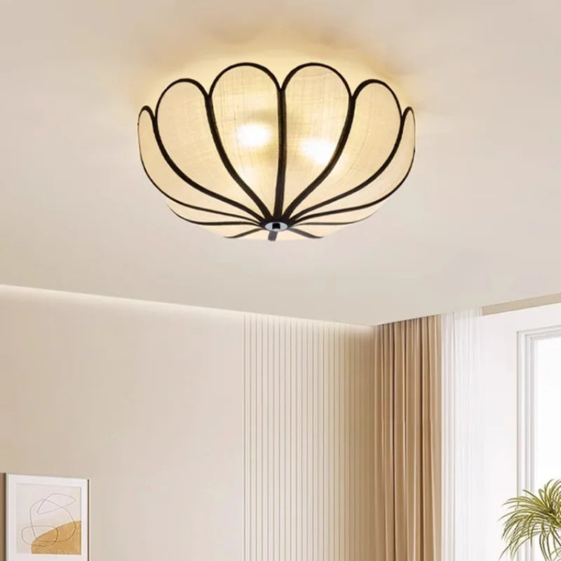 Afralia™ Wabi Sabi Flower Ceiling Light Creamy Petals for Bedroom