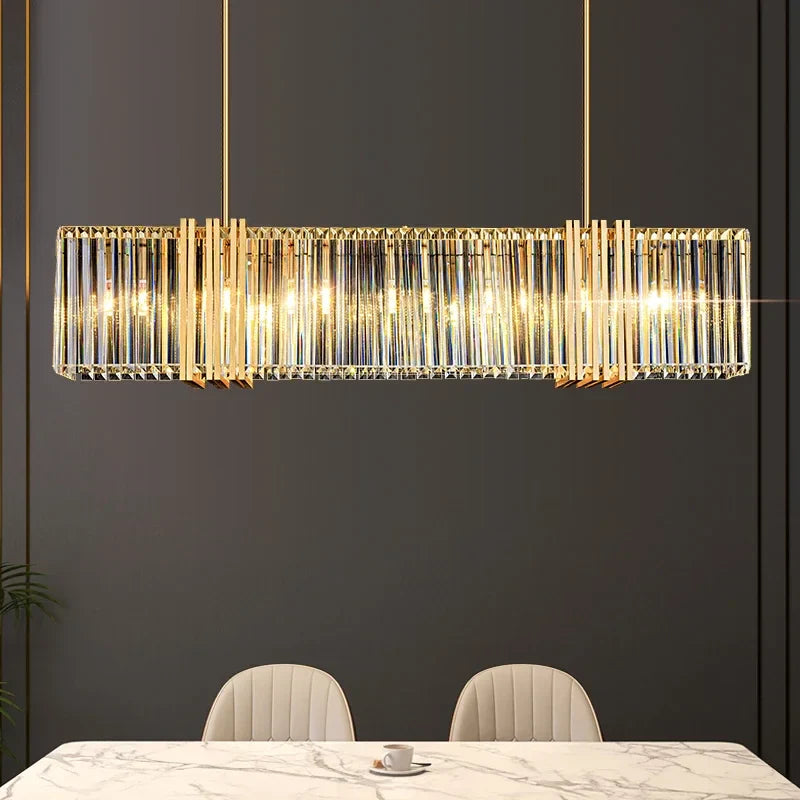 Afralia™ Luxe E14 LED Crystal Pendant Chandelier: Elegant Dining Room Lighting