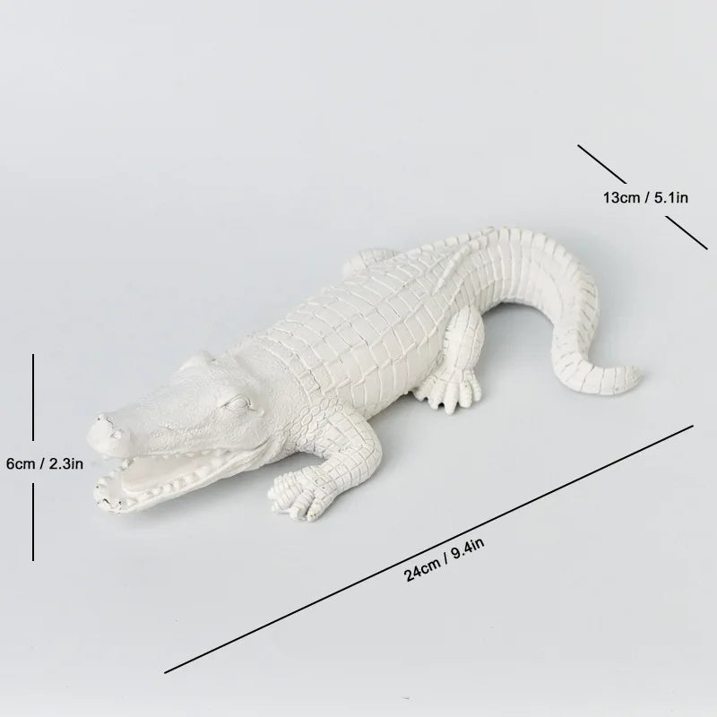 Afralia™ Crocodile Resin Sculpture Desk Decoration: Creative Ornaments for Aesthetic Home Decor