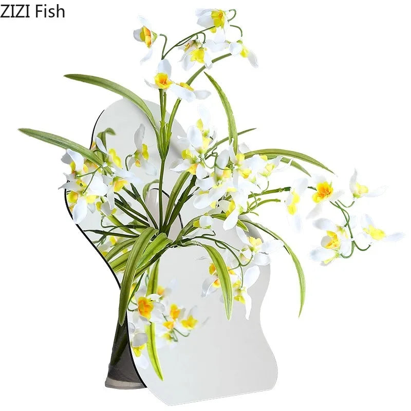 Afralia™ Modern Acrylic Mirror Vase for Floral Arrangement and Home Decor