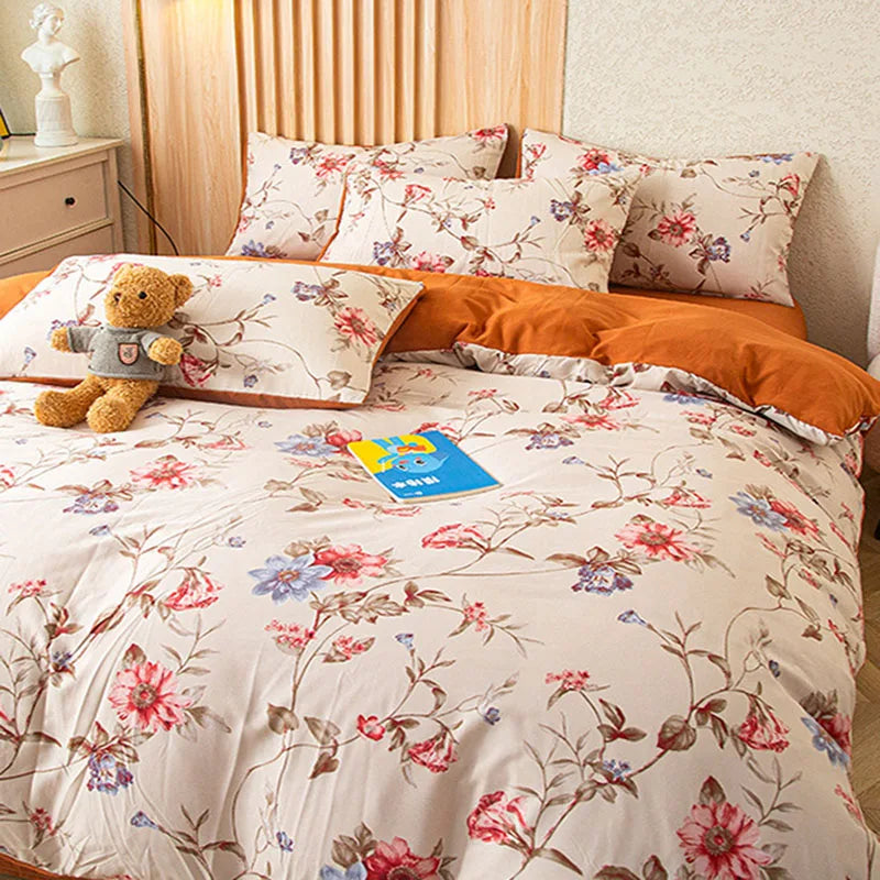 Afralia™ Floral Print Bedding Set - Cozy & Vibrant Quilt Set for Home, Bedroom, Dorm