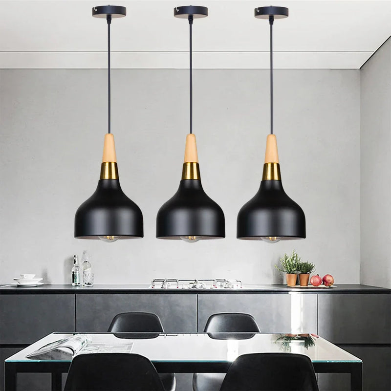 Afralia™ Wooden Dome Pendant Lights: Adjustable Hanging Lamp for Kitchen Dining Living Bedroom