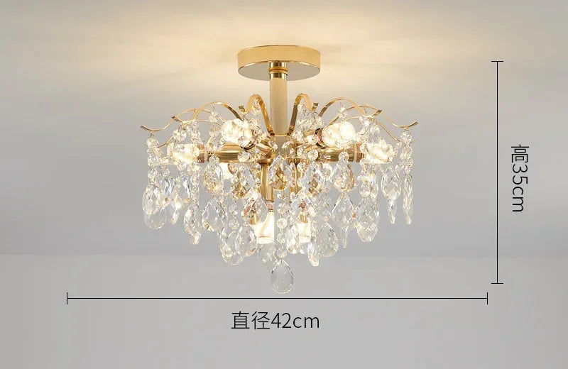 Afralia™ Crystal LED Chandelier Ceiling Lamp Modern Living Room Bedroom Light