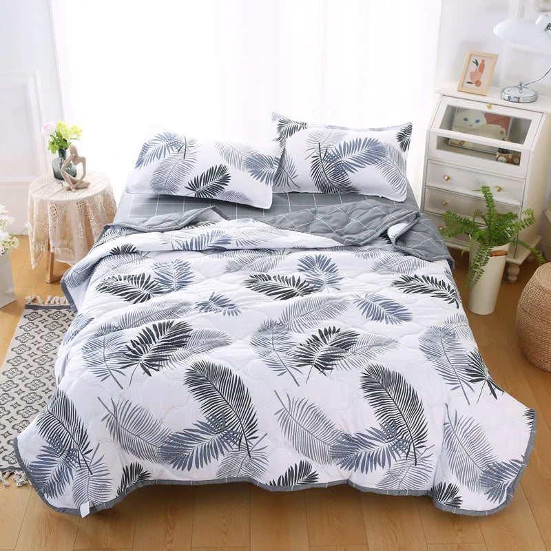 Afralia™ Nordic Printed Cooling Comforter Bedding for Adults- Soft Single Double Blankets