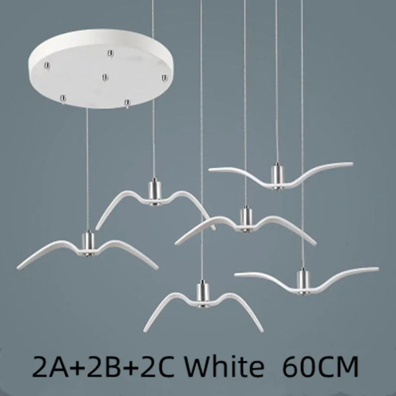 Afralia™ Seagull Nordic Bird Resin Pendant Light for Living Room, Dining, Bedroom