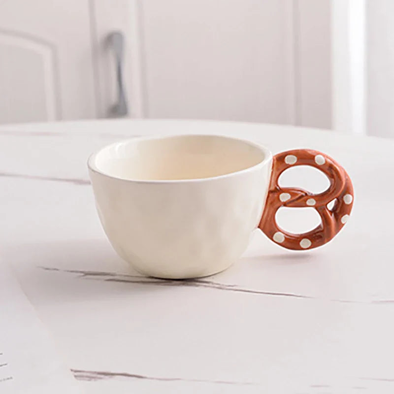 Afralia™ Alkali Water Biscuit Mug Ceramic Teacup & Saucer Set