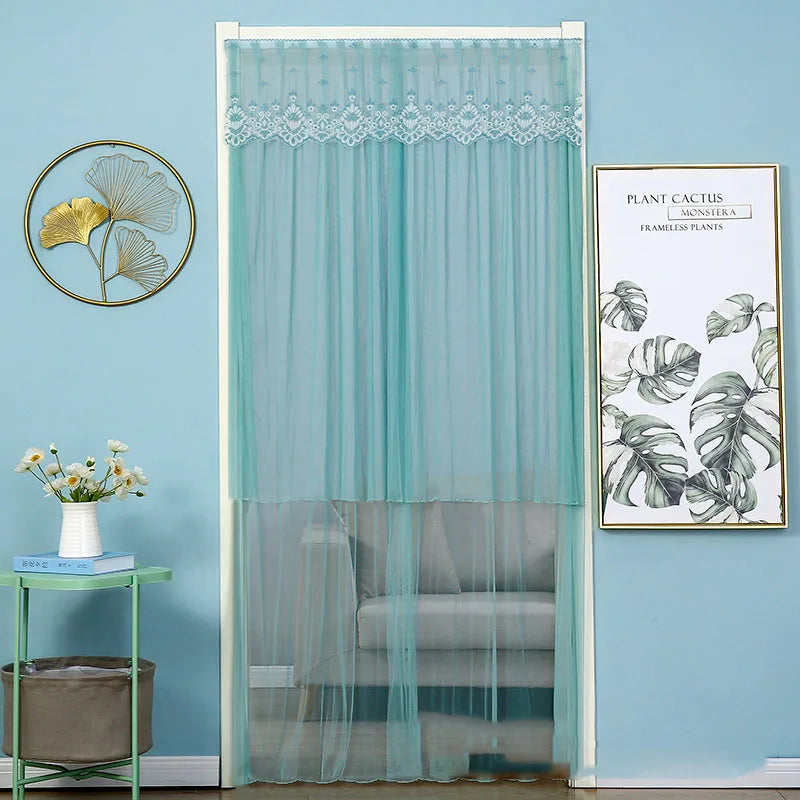 Afralia™ Lace Embroider Summer Insect Net Door Curtain for Living Room and Bedroom