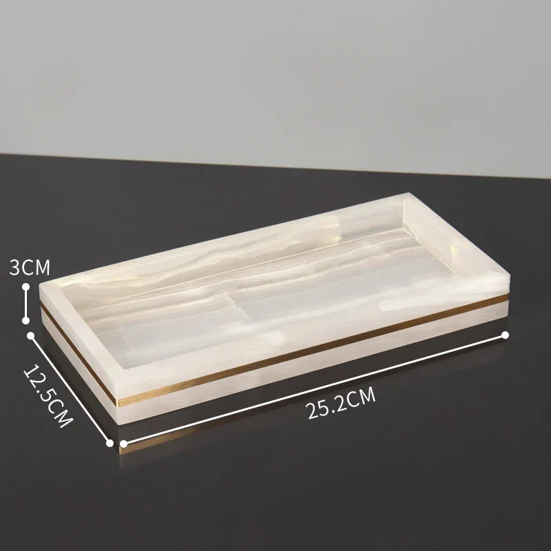 Afralia™ White Onyx Marble Bathroom Set