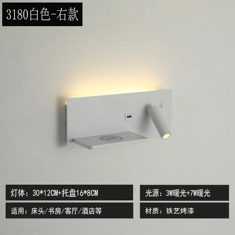 Afralia™ Wireless Charger Adjustable Headboard Spotlights