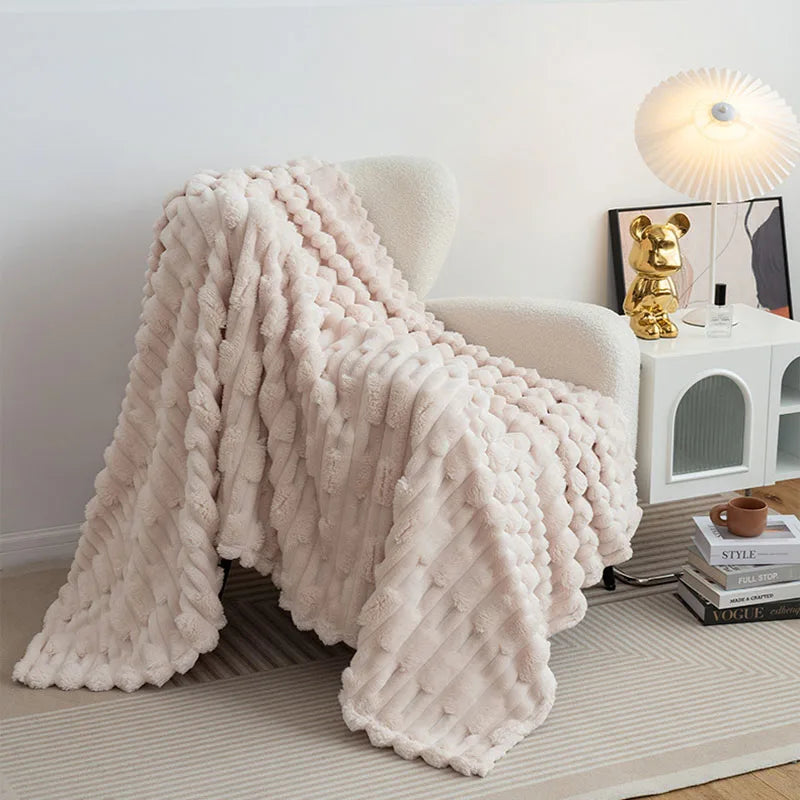 Afralia™ Faux Bamboo Knot Velvet Blanket: Soft, Cozy, All-Season Flannel Throw & Shawl