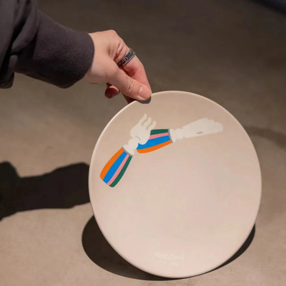 Afralia™ Nordic Style Bamboo Fiber Dining Plate for Desserts, Fruits, and Cakes