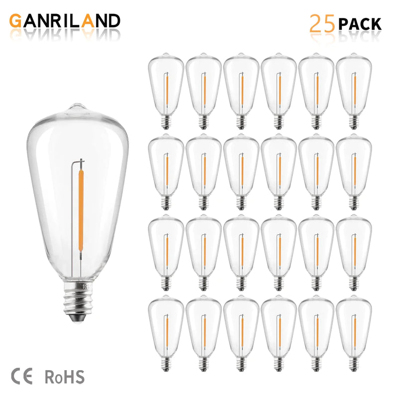 Afralia™ LED String Light Bulb E12 1W Shatterproof Decorative Plastic Replacement