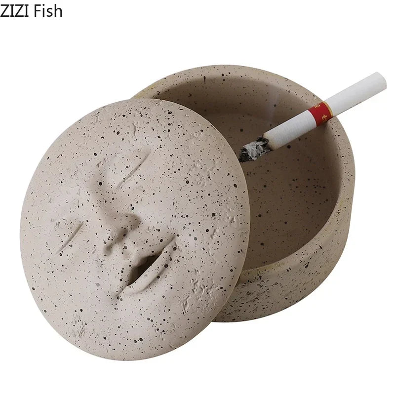 Afralia™ Human Face Character Ashtray Office Desk Decoration Weed Smoking Accessories Gift
