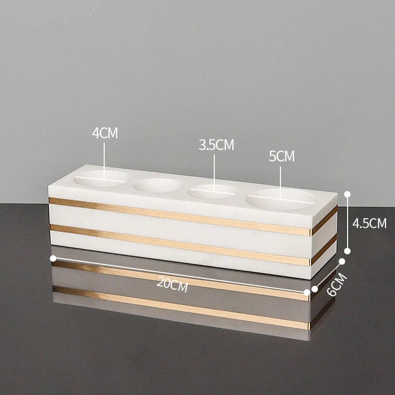 Afralia™ Volakos White Marble Bathroom Set with Golden Accents