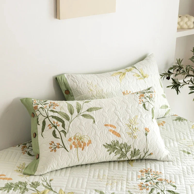 Afralia™ Cotton Quilted Bedspread Bed Cover Set for Queen King Double Bed