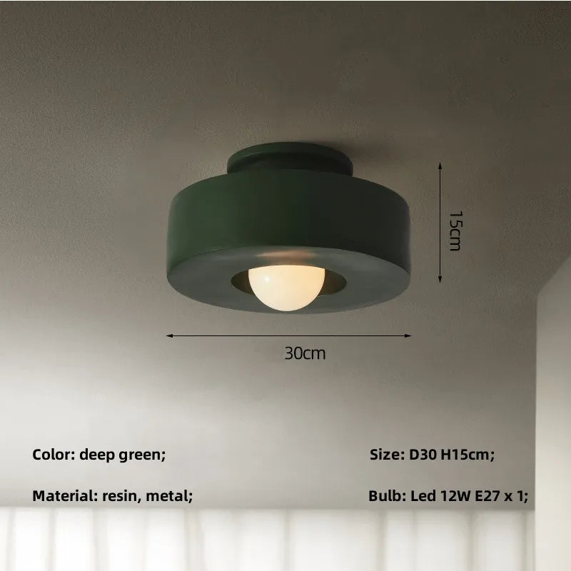 Afralia™ Led Ceiling Light Macaron Minimalist Small Round Hallway Balcony Bedroom E27
