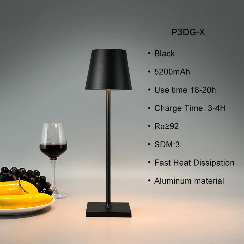 Afralia™ Poldina Cordless Table Lamp - USB Rechargeable, Acrylic Decor, Bedroom & Bar