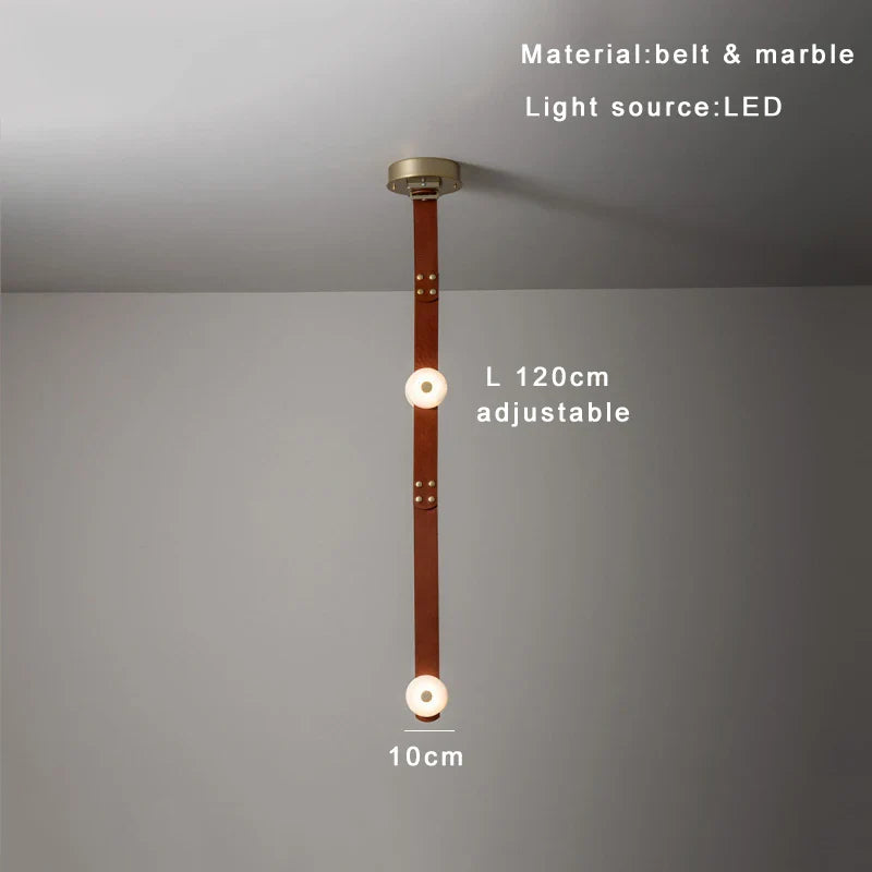 Afralia™ Soft Leather Marble Chandelier: Luxury Dimmable Lighting Fixture for Living Room or Cafe.