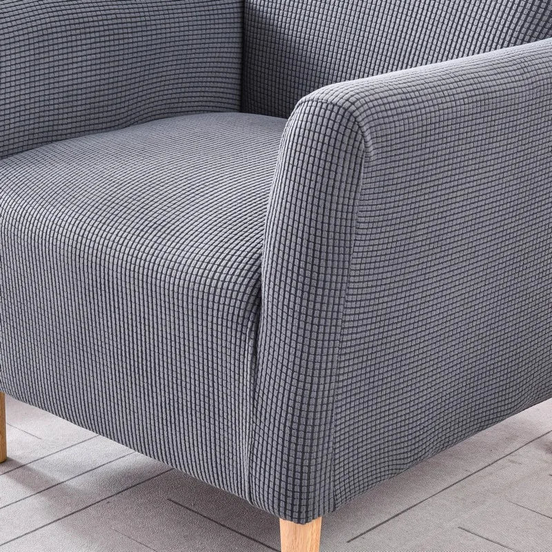Afralia™ Stretch Fleece Sofa Cover: Solid Color Seat Slipcover for Single Round Sofas