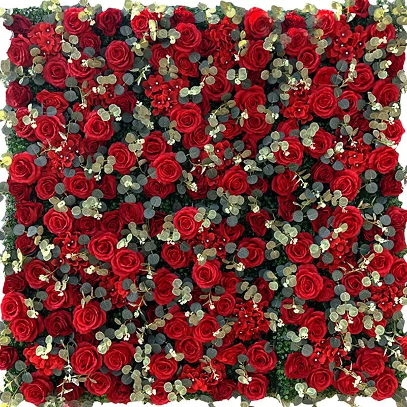 Afralia™ Red Rose Silk Flower Wall Decoration - Wedding Party Christmas Outdoor Decor