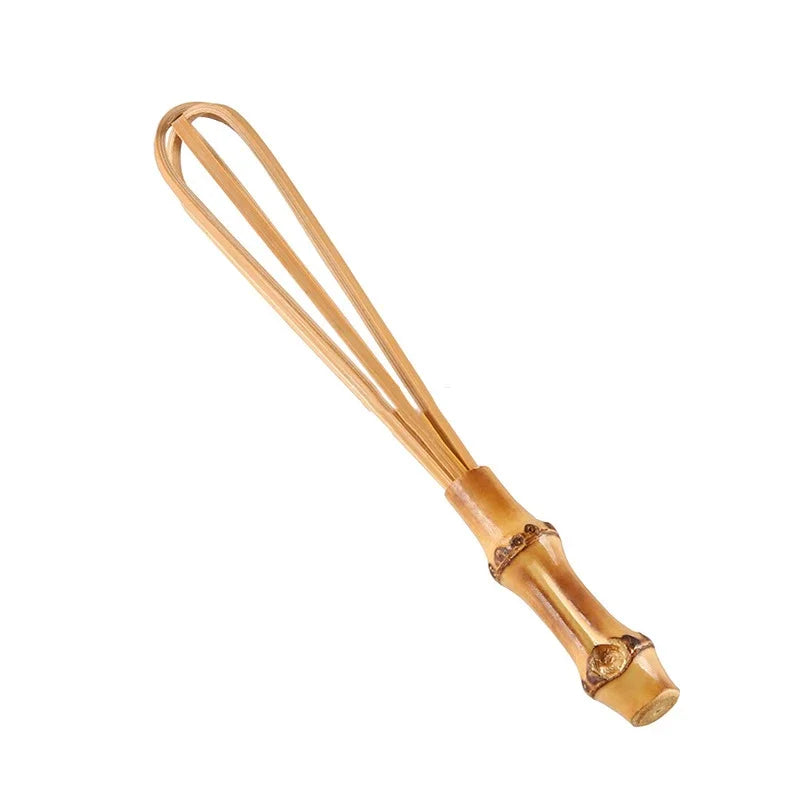 Afralia™ Bamboo Handmade Mini Small Flour Mixer Blender Egg Beater Whisk