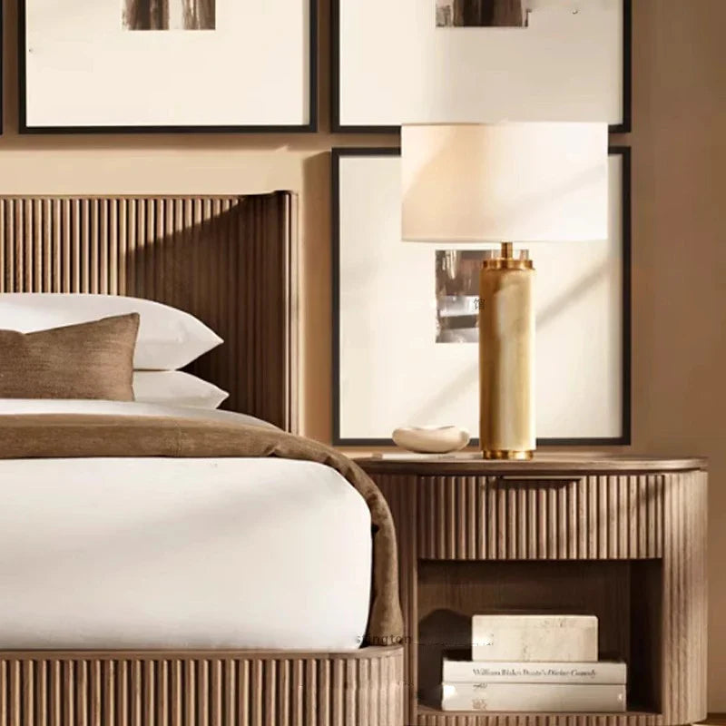 Afralia™ Classic Stone Table Lamp for Bedroom Nightstand and Living Room Decor