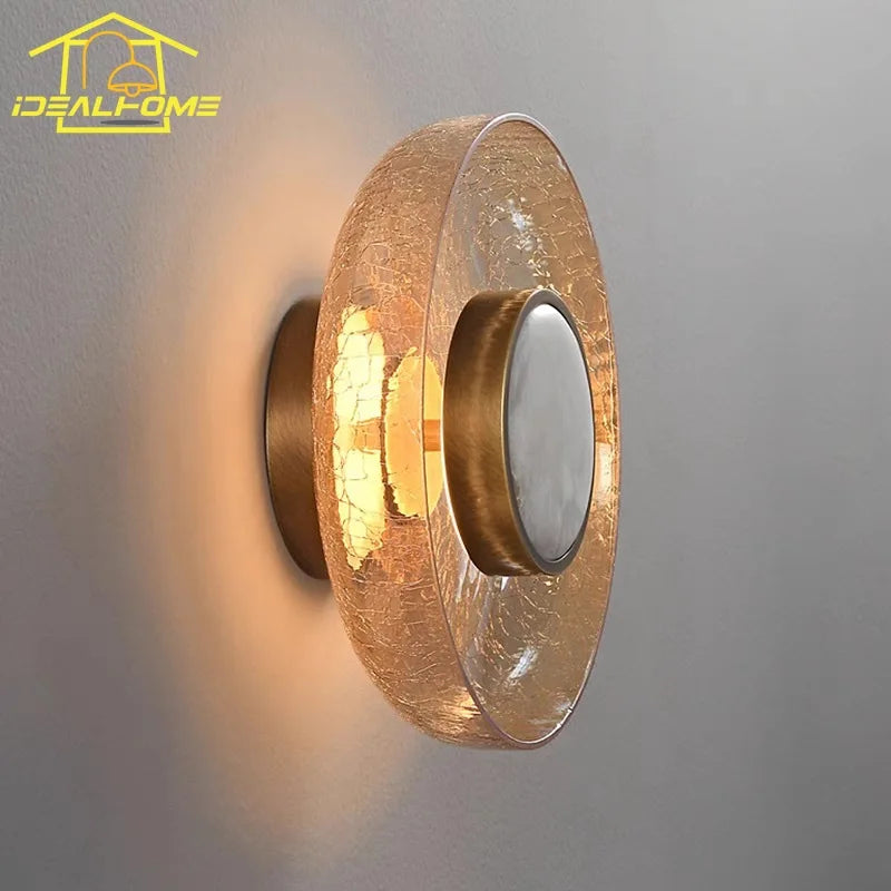 Afralia™ Cracked Glass LED Wall Lamp Modern Minimalist Design for Home Decor