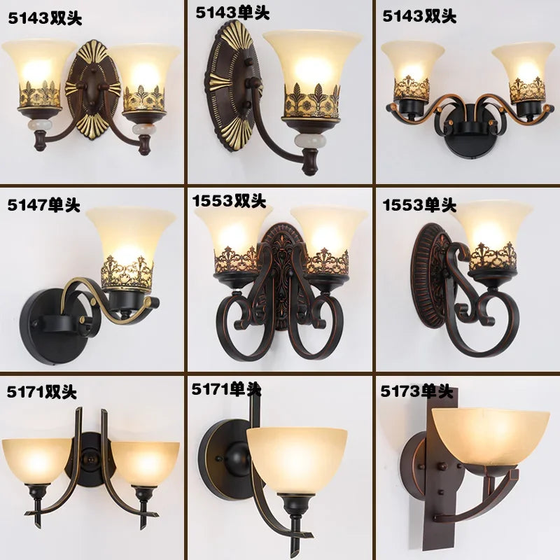 Afralia™ Retro Garden Wall Sconce LED Lights Indoor Lighting