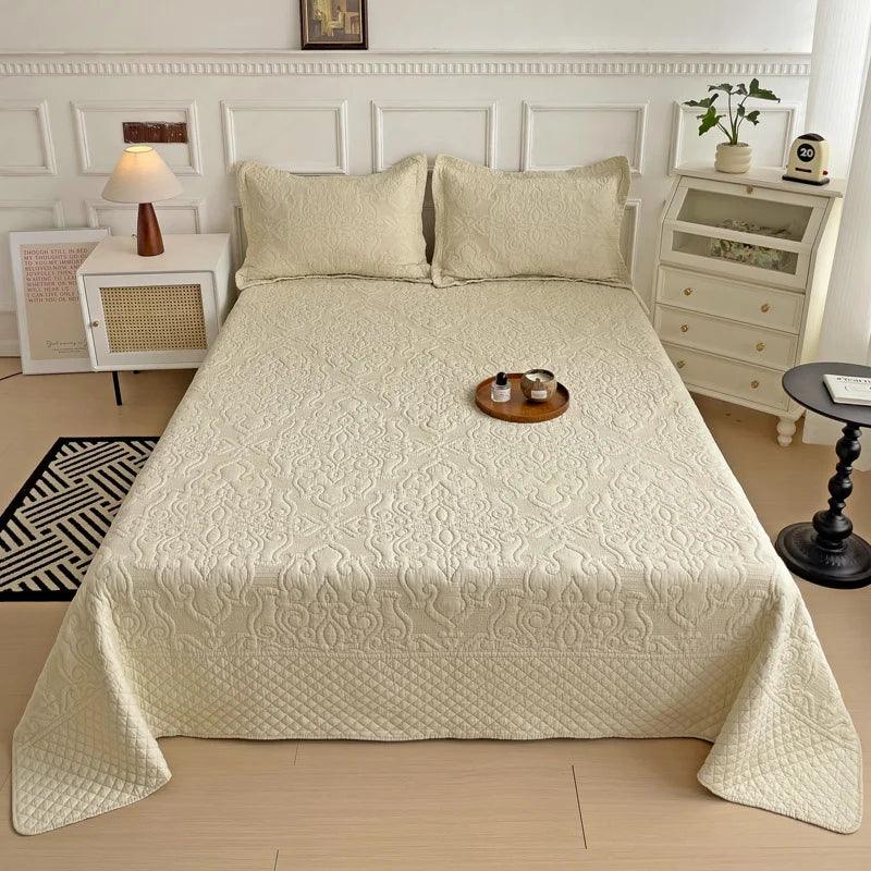 Afralia™ Cotton Quilted Embroidered Bedspread Set