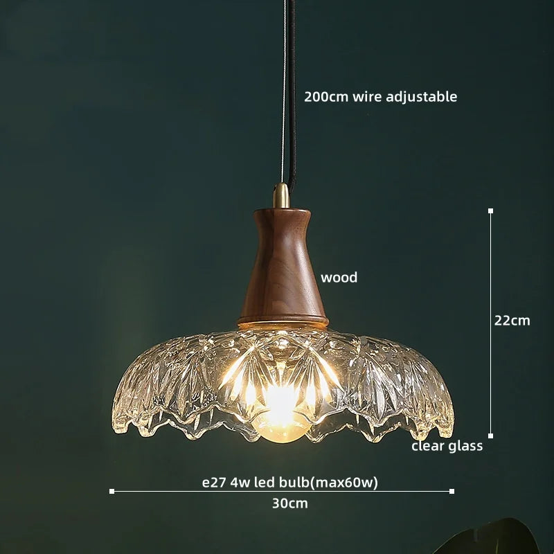 Afralia™ Ceramic Wood LED Pendant Lights Modern Hanging Lamp for Home Decor