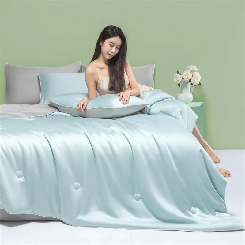 Afralia™ Cool Feel Summer Quilt: Grade A Ice, Extra Soft, Quick Drying Quilted Blanket