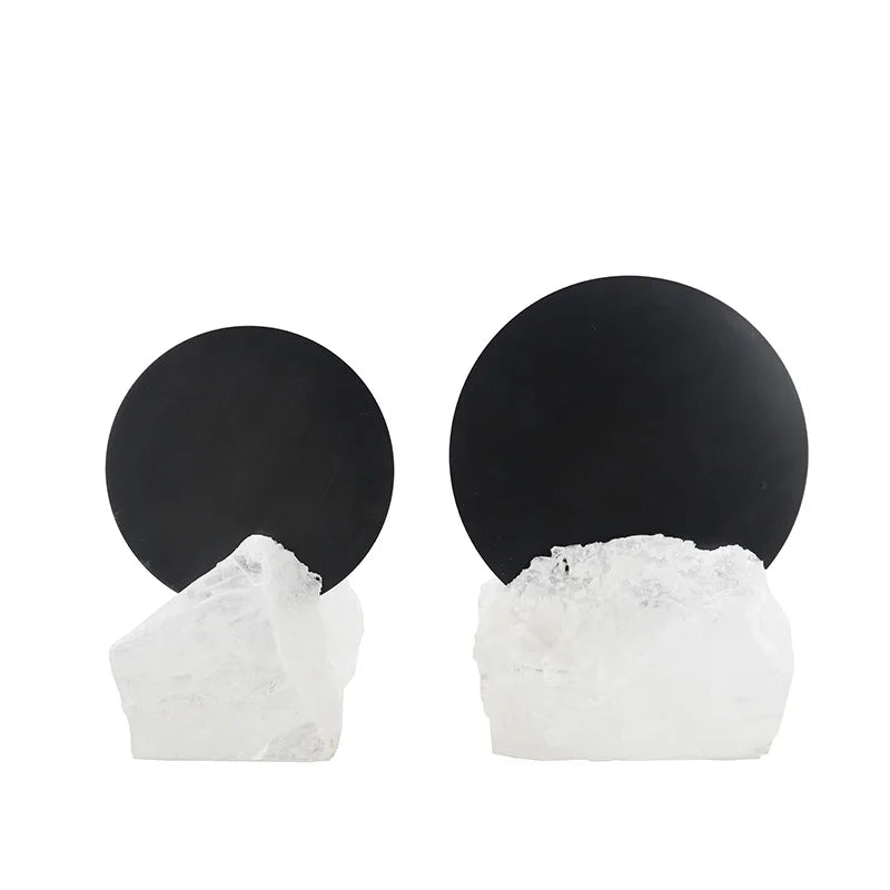 Afralia™ Crystal Geometric Metal Sculpture Decor Ornaments Golden Handicraft Figurines