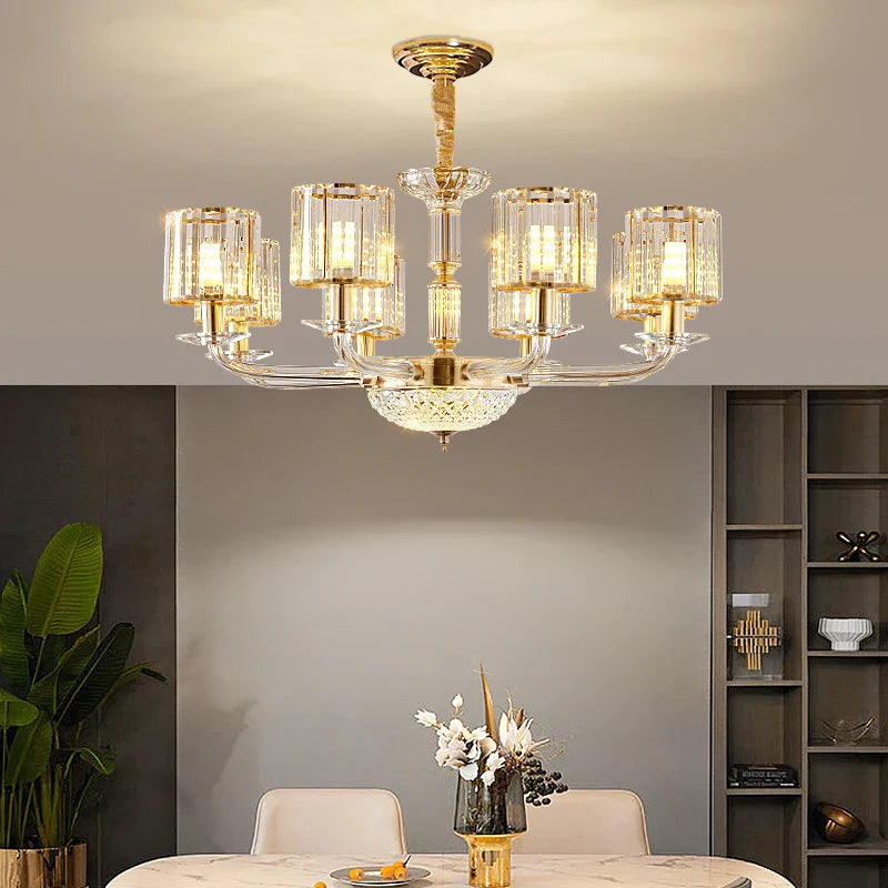 Afralia™ Crystal Glass Pendant Lamp: Modern European Luxury for Living, Dining, Bedroom