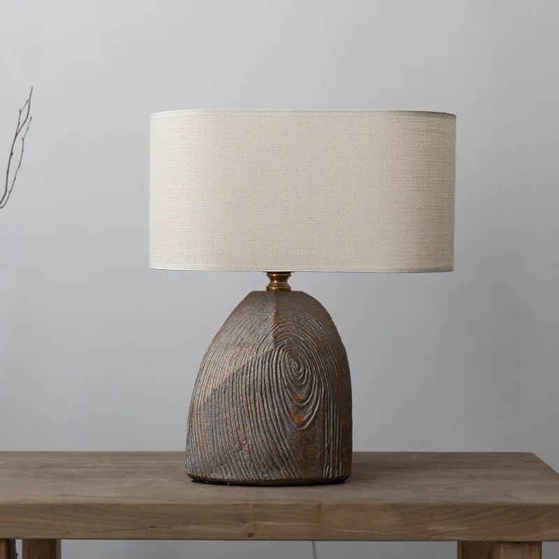Afralia™ Retro Vintage Resin Tree Stump Table Lamp Home Decor Loft Bedroom Bedside
