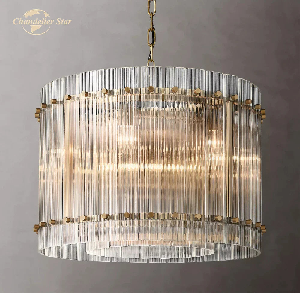 Afralia™ Modern LED Glass Chandelier San Marco Round Pendant Light - Decorative Lighting Fixture