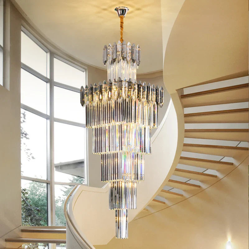 Afralia™ Crystal Chandelier: Luxury Lighting for Living Room, Villa, Exhibition Hall