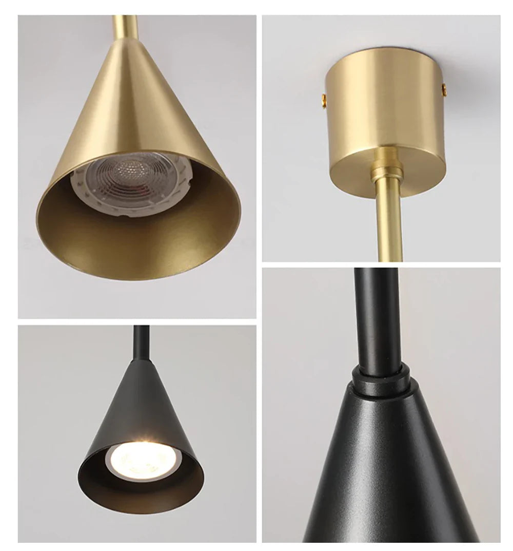 Afralia™ Minimalist Copper Pendant Lights Adjustable Gold Black Hanging Lamp