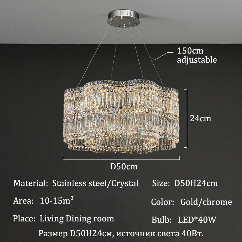Afralia™ Luxury Crystal Chandeliers for Home Villa Decor Living Dining Lighting Fixture