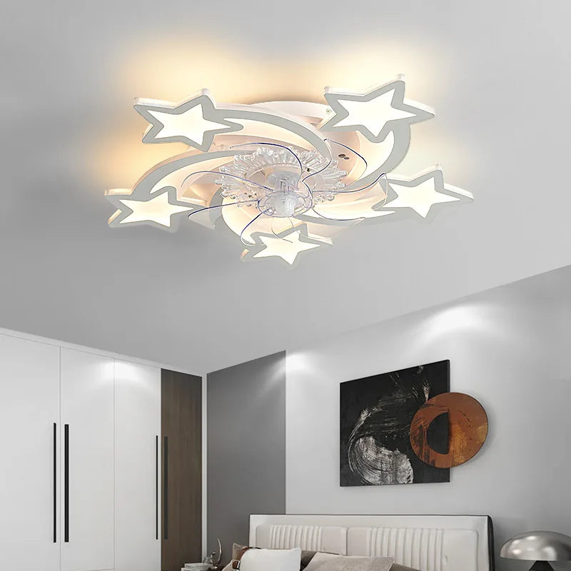 Afralia™ Dimmable Ceiling Fan Lights with Remote Control for Living Children's Bedroom Dining Room