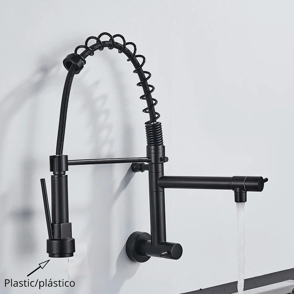 Afralia™ Dual Spout Kitchen Faucet Swivel Wall Mount 360 Rotation Cold Water Tap