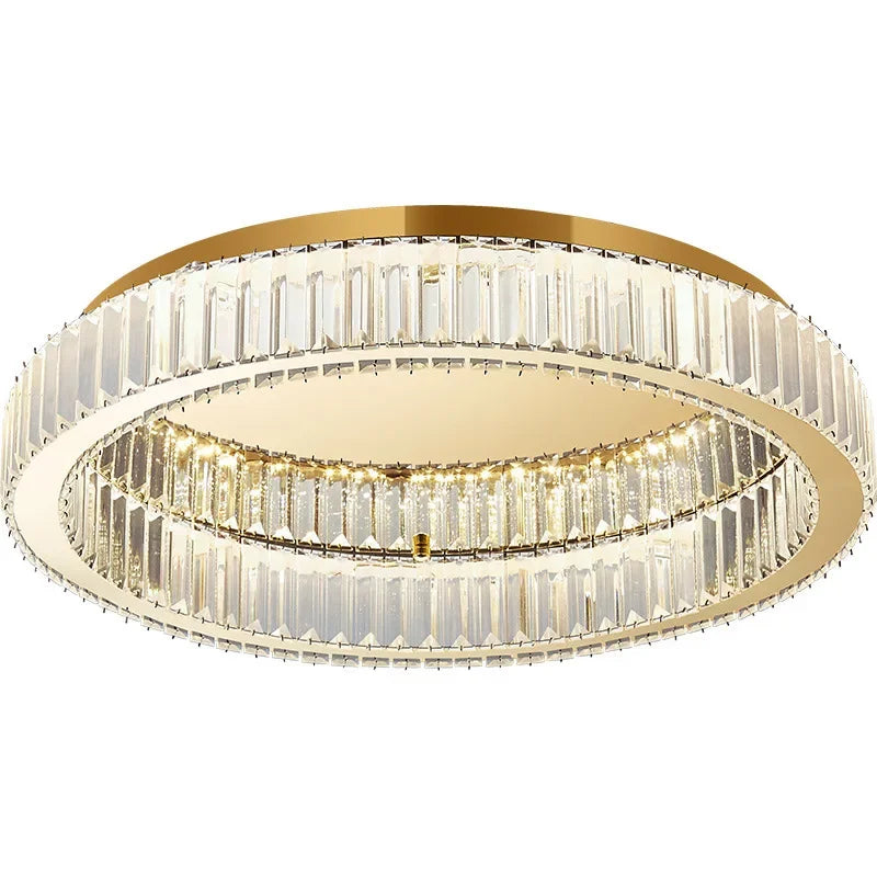 Afralia™ Crystal Circle Chandelier: Modern Nordic LED Ceiling Lamp for Living Room, Bedroom, Study