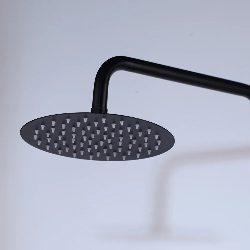 Afralia™ Matte Black Rainfall Shower Set with Hand Shower Mixer - Wall Mounted