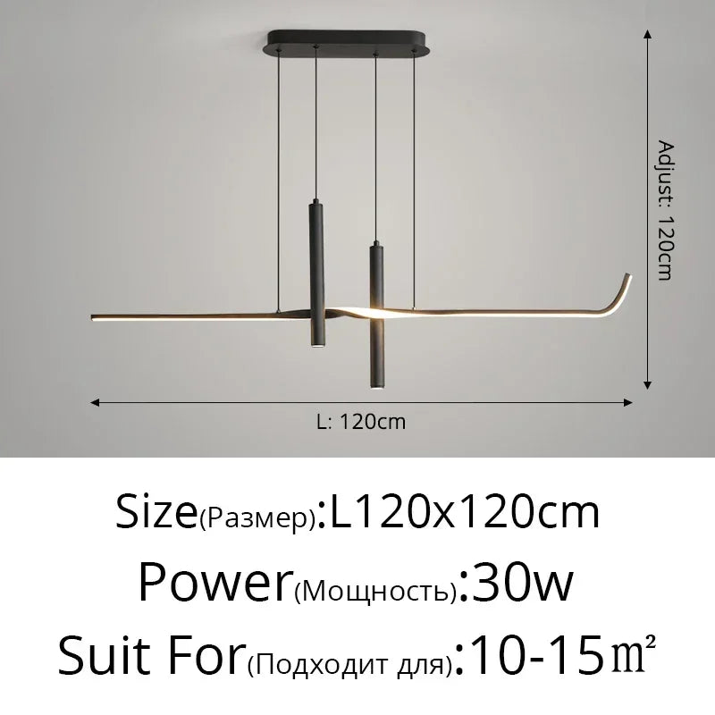 Afralia™ White Black LED Pendant Light Island for Home Decor Indoor Lighting